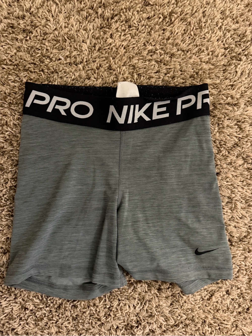 Nike Grey Pro Compression Shorts with Black Waistband